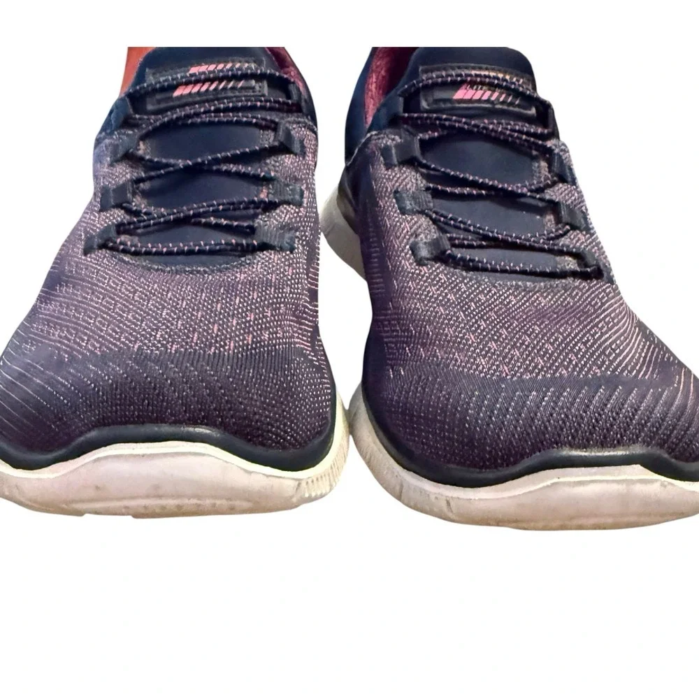 Skechers Flex Appeal 2.0 Navy Pink Slip On Sneakers‎ Memory Foam Women's 10